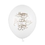 Balony lateksowe białe z napisem happy birthday to you 50 szt.