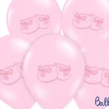 Balony lateksowe różowe z bucikami 6 szt.
