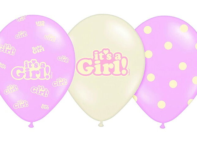 Balony lateksowe na baby shower dla dziewczynki 50 szt.
