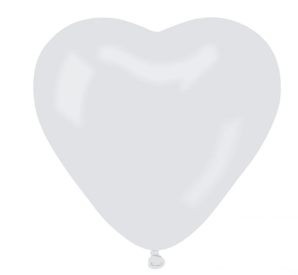 Balon lateksowy białe serce 10”