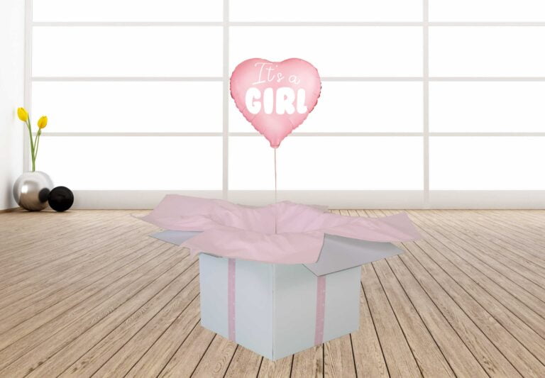 Przesyłka balonowa - różowe serce It’s a girl