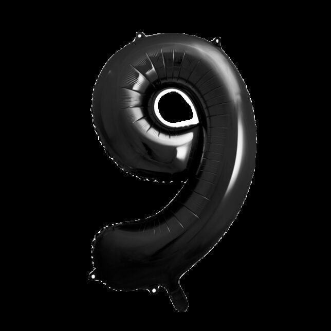 Balon foliowy 86 cm czarna cyfra 9