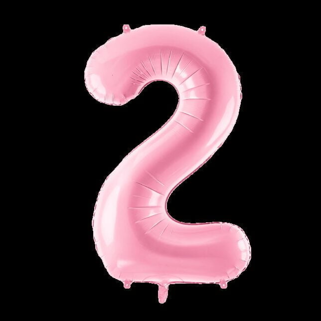Balon foliowy 86 cm pastelowo różowa cyfra 2