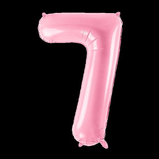 Balon foliowy 86 cm pastelowo różowa cyfra 7