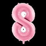 Balon foliowy 86 cm pastelowo różowa cyfra 8