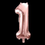 Balon foliowy 86 cm różowe złoto cyfra 1