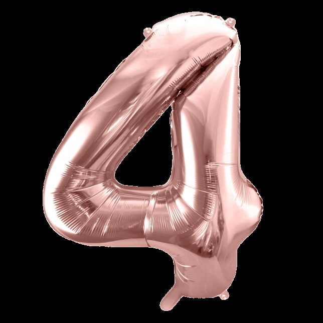 Balon foliowy 86 cm różowe złoto cyfra 4