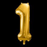Balon foliowy 86 cm złota cyfra 1