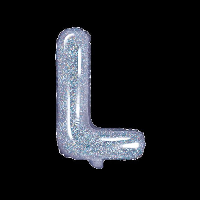 Balon foliowy holograficzna litera L, 35 cm