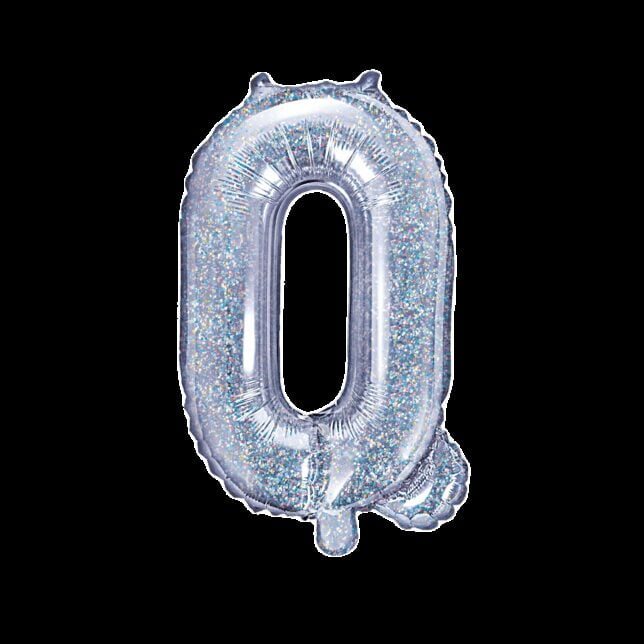 Balon foliowy holograficzna litera Q, 35 cm