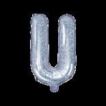 Balon foliowy holograficzna litera U, 35 cm