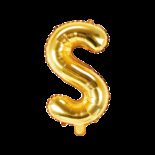 Balon foliowy złota litera S, 35 cm