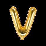 Balon foliowy złota litera V, 35 cm