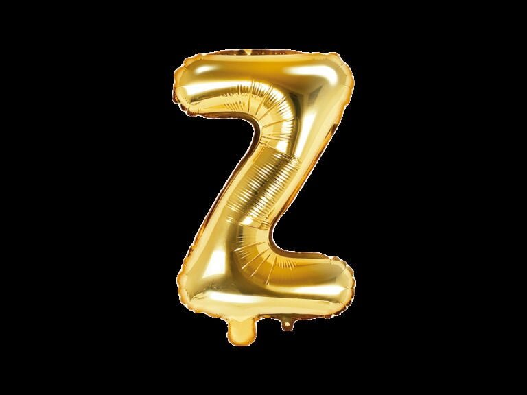 Balon foliowy złota litera Z, 35 cm