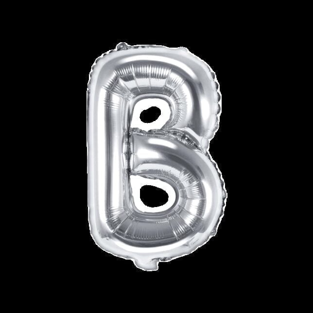 Balon foliowy srebrna litera B, 35 cm