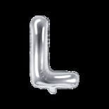 Balon foliowy srebrna litera L, 35 cm