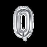Balon foliowy srebrna litera O, 35 cm