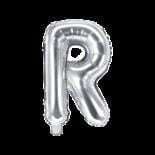 Balon foliowy srebrna litera R, 35 cm