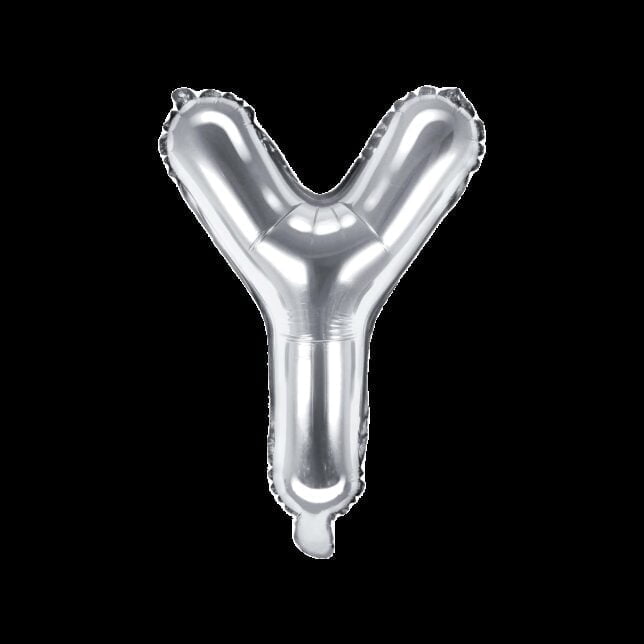 Balon foliowy srebrna litera Y, 35 cm