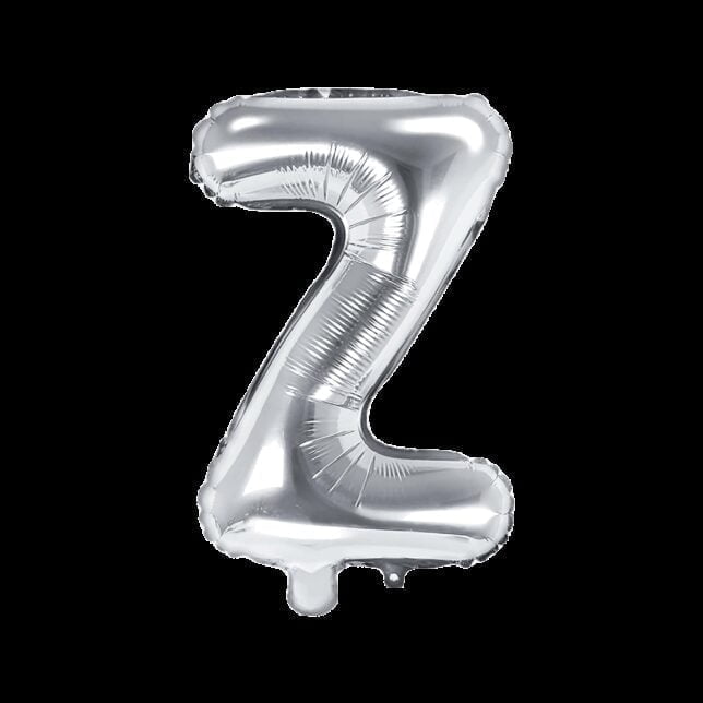 Balon foliowy srebrna litera Z, 35 cm