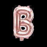 Balon foliowy różowe złoto litera B, 35 cm