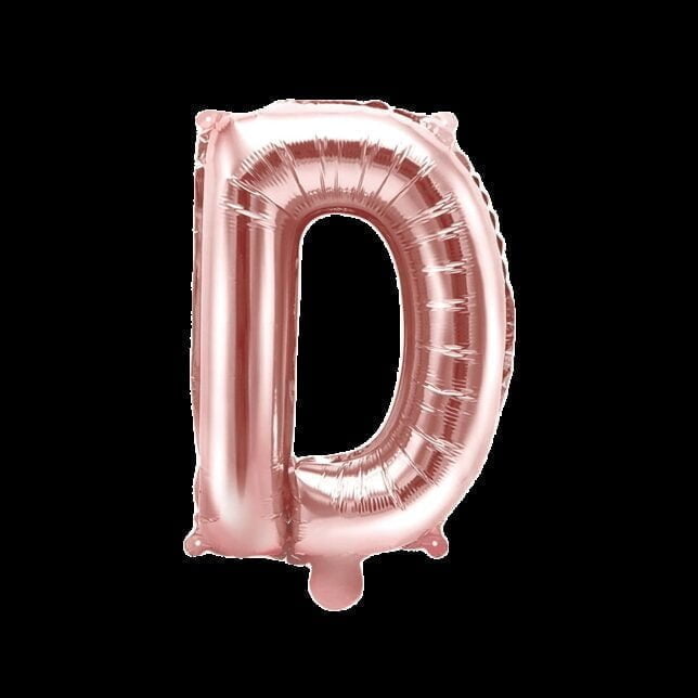 Balon foliowy różowe złoto litera D, 35 cm