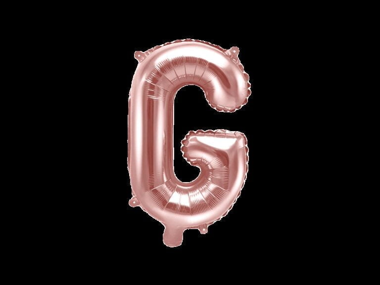 Balon foliowy różowe złoto litera G, 35 cm