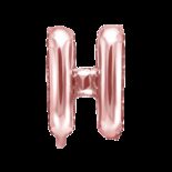 Balon foliowy różowe złoto litera H, 35 cm