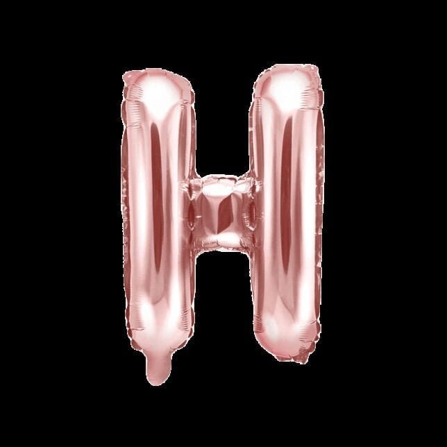 Balon foliowy różowe złoto litera H, 35 cm