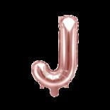Balon foliowy różowe złoto litera J, 35 cm