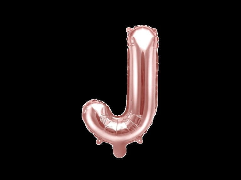 Balon foliowy różowe złoto litera J, 35 cm