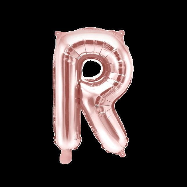 Balon foliowy różowe złoto litera R, 35 cm
