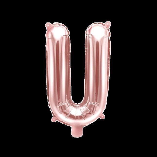 Balon foliowy różowe złoto litera U, 35 cm