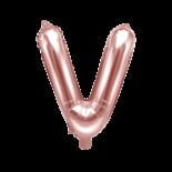 Balon foliowy różowe złoto litera V, 35 cm