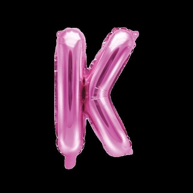 Balon foliowy różowa litera K, 35 cm