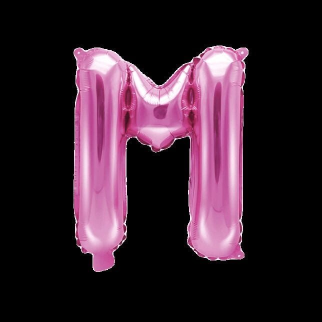 Balon foliowy różowa litera M, 35 cm