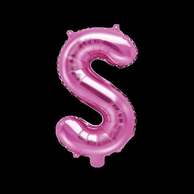 Balon foliowy różowa litera S, 35 cm