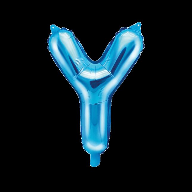 Balon foliowy niebieska litera Y, 35 cm
