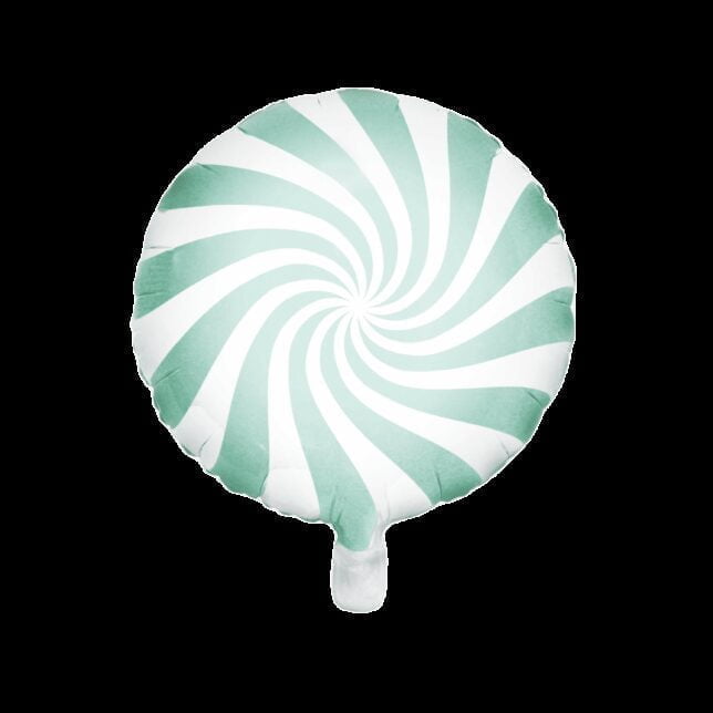Balon foliowy okrągły cukierek miętowo biały