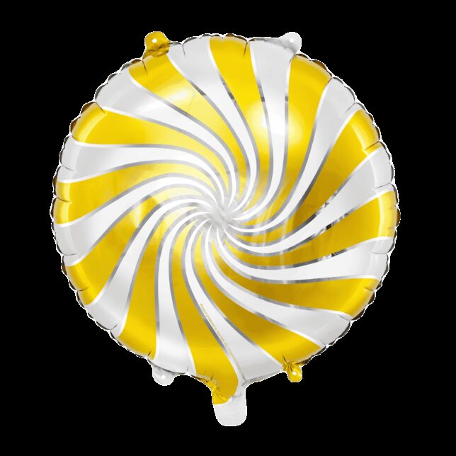 Balon foliowy okrągły cukierek złoto biały