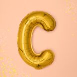 Balon foliowy złota litera C, 35 cm