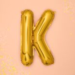 Balon foliowy złota litera K, 35 cm
