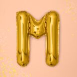 Balon foliowy złota litera M, 35 cm
