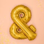 Balon foliowy złoty znak &, 35 cm