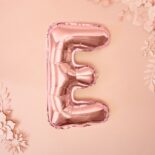 Balon foliowy różowe złoto litera E, 35 cm