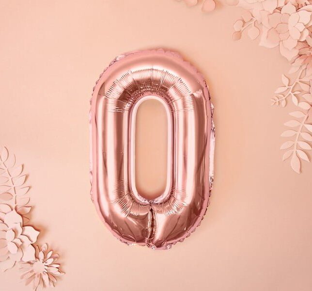 Balon foliowy różowe złoto litera O, 35 cm