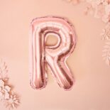 Balon foliowy różowe złoto litera R, 35 cm