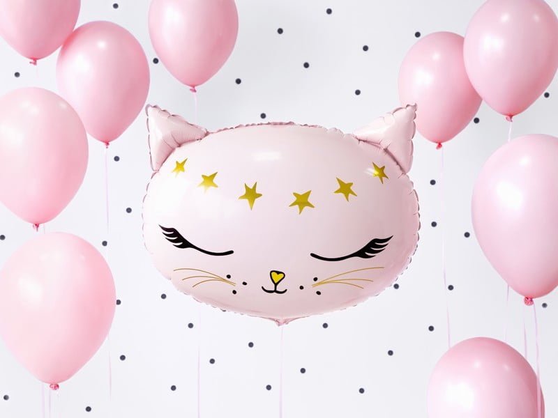 Balon foliowy różowy kotek